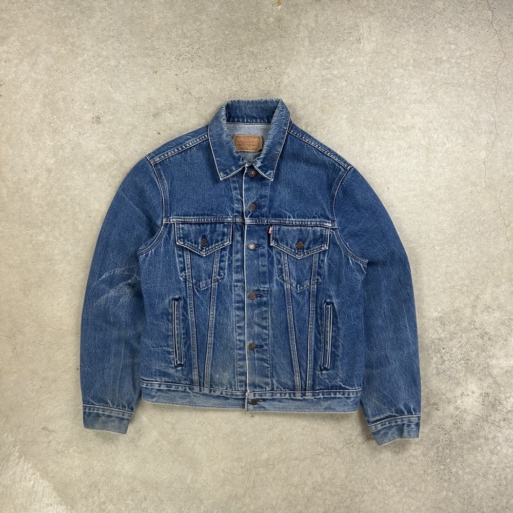 Vintage Levis Denim Jacket Size 42 Type 3 Trucker 70506-0216 Blue USA Made 80s